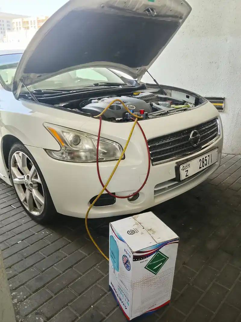 Wheel removed roadside for brake disc inspection